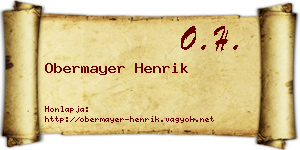 Obermayer Henrik névjegykártya